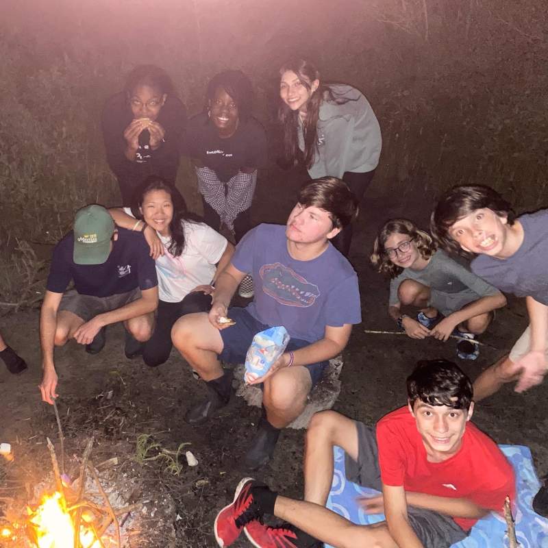 Around the campfire on Boy Scout Island