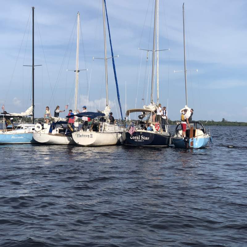 Rafting up the Indian River Lagoon for Bible study