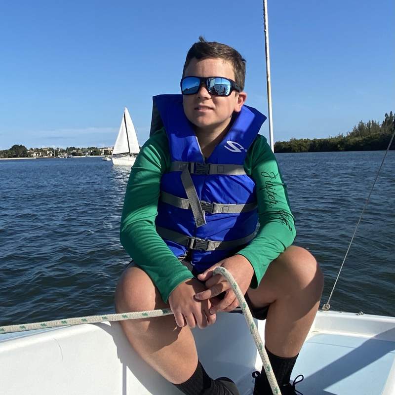 Ezra sails in the Indian River Lagoon