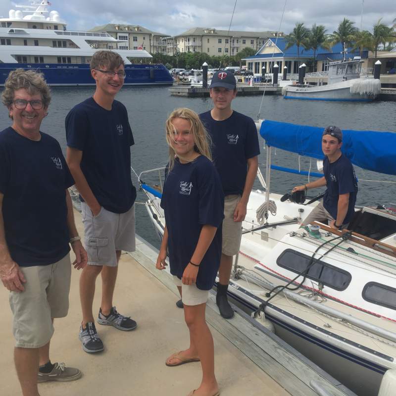 Buddy, JohnMark, Mylee, Jacob and Sean at Rybovich SuperYacht Marina in West Palm Beach